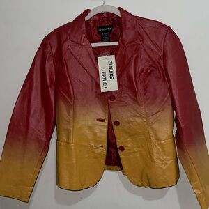 🔥Limited Edition Vintage Rare Metro Two Tone Ombré Leather Jacket
